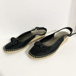 Life Stride Rica Too Espadrille Slingback Sandals Jute Wedge Heel Bow Detail ⬛️